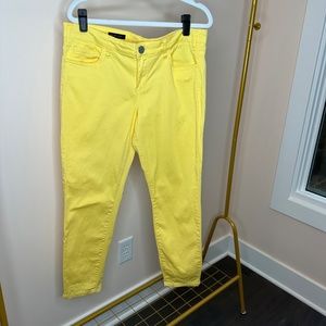 KUT WOMENS MARILYN ANKLE SKINNY YELLOW JEAN SZ 8